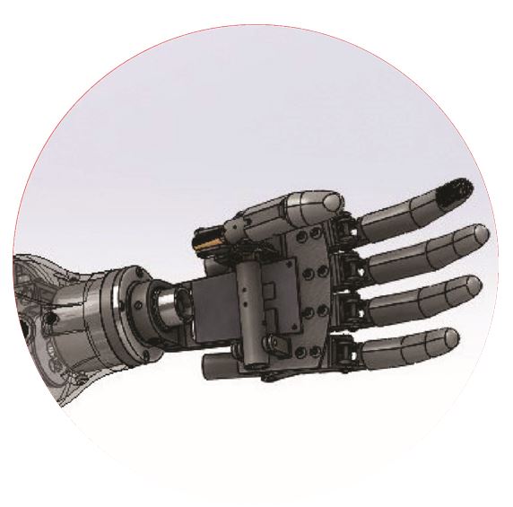 Mechaniczna proteza ręki z odwzrowaniem procesów kinematycznych struktury dłoni